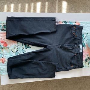 Zara denim raw hem black jeans